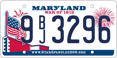 MD license plate 9BJ3296