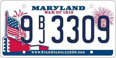 MD license plate 9BJ3309