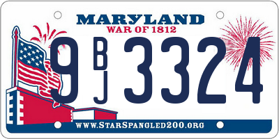 MD license plate 9BJ3324