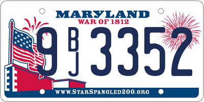 MD license plate 9BJ3352