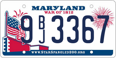 MD license plate 9BJ3367