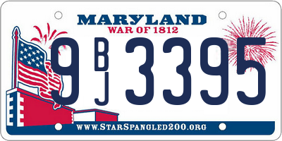MD license plate 9BJ3395