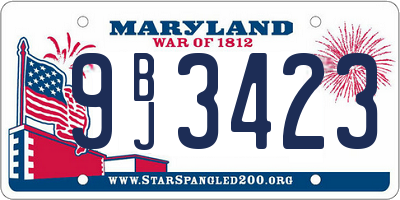 MD license plate 9BJ3423