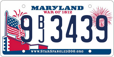 MD license plate 9BJ3439