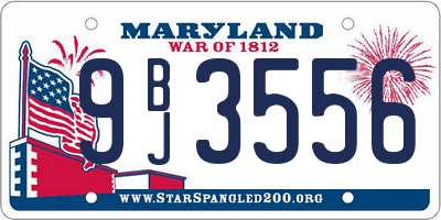 MD license plate 9BJ3556