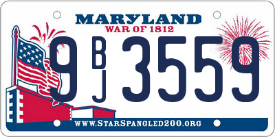 MD license plate 9BJ3559