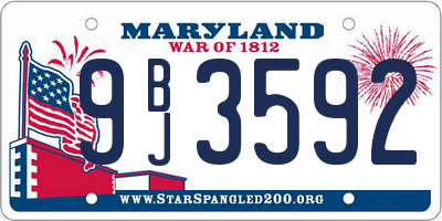 MD license plate 9BJ3592