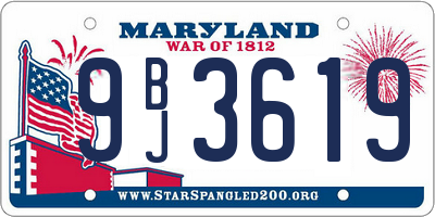 MD license plate 9BJ3619