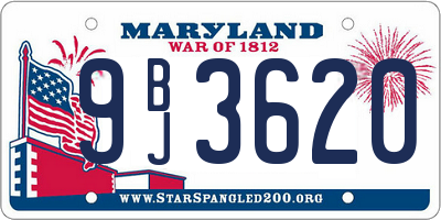 MD license plate 9BJ3620