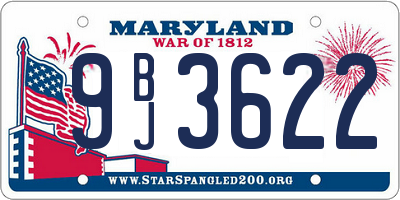 MD license plate 9BJ3622