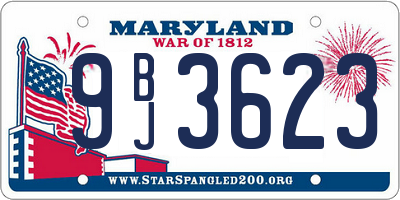 MD license plate 9BJ3623