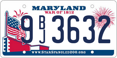 MD license plate 9BJ3632