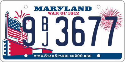 MD license plate 9BJ3677