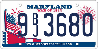 MD license plate 9BJ3680