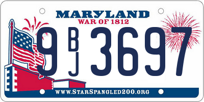 MD license plate 9BJ3697