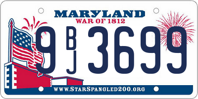 MD license plate 9BJ3699