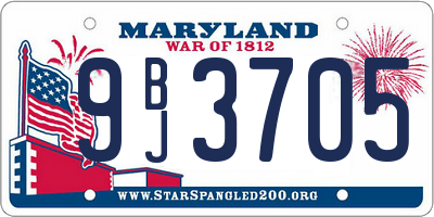 MD license plate 9BJ3705