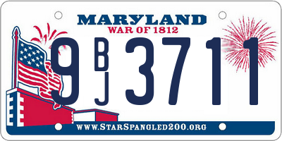 MD license plate 9BJ3711