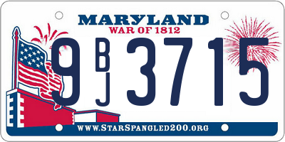 MD license plate 9BJ3715