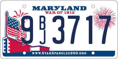 MD license plate 9BJ3717