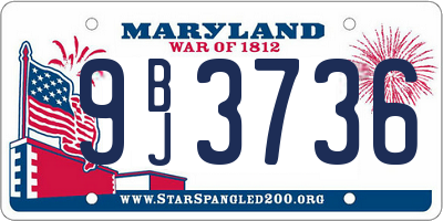 MD license plate 9BJ3736