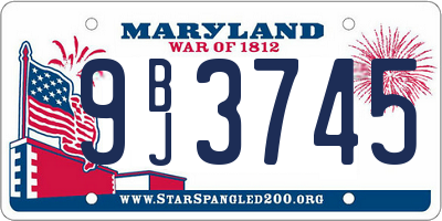 MD license plate 9BJ3745