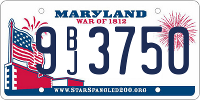 MD license plate 9BJ3750