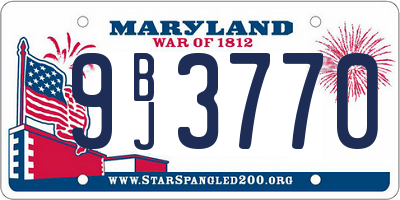 MD license plate 9BJ3770