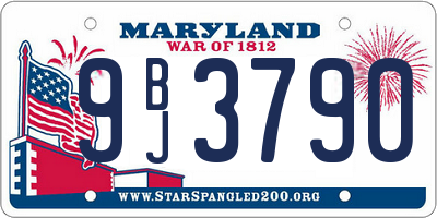 MD license plate 9BJ3790