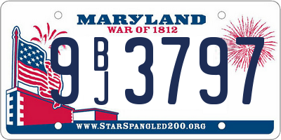 MD license plate 9BJ3797