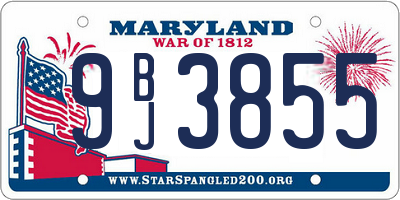 MD license plate 9BJ3855