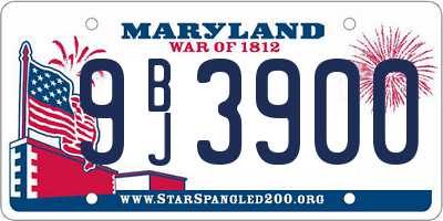 MD license plate 9BJ3900