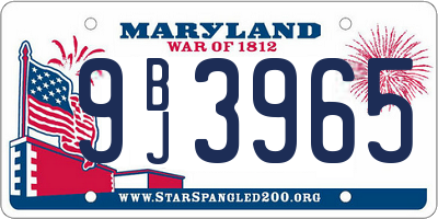 MD license plate 9BJ3965