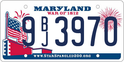 MD license plate 9BJ3970