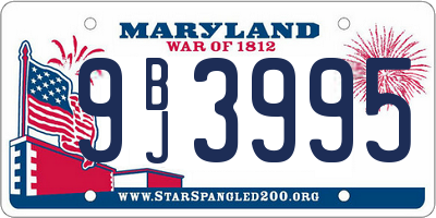 MD license plate 9BJ3995