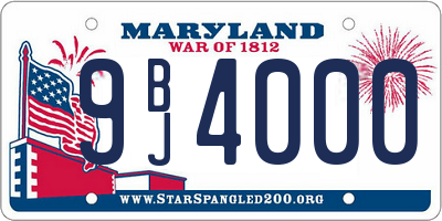 MD license plate 9BJ4000