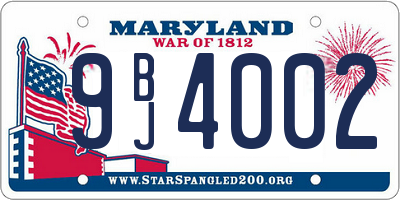 MD license plate 9BJ4002