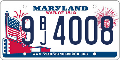 MD license plate 9BJ4008
