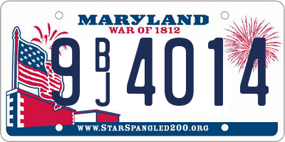 MD license plate 9BJ4014