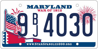 MD license plate 9BJ4030
