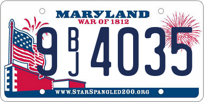 MD license plate 9BJ4035
