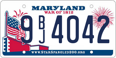 MD license plate 9BJ4042
