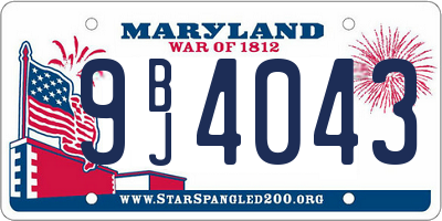 MD license plate 9BJ4043