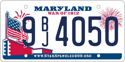MD license plate 9BJ4050