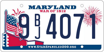 MD license plate 9BJ4071