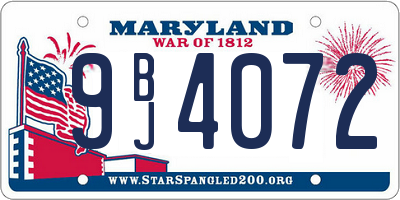 MD license plate 9BJ4072