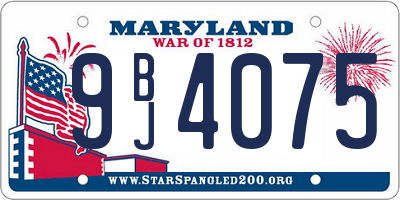 MD license plate 9BJ4075