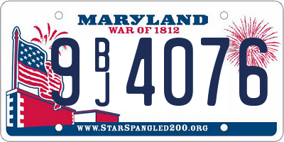 MD license plate 9BJ4076