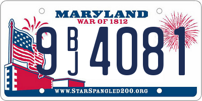 MD license plate 9BJ4081