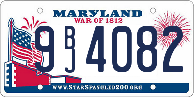 MD license plate 9BJ4082